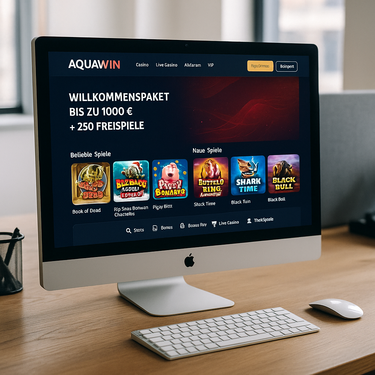 Aquawin Casino - Moderne Desktop-Plattform - Benutzerfreundliches Design